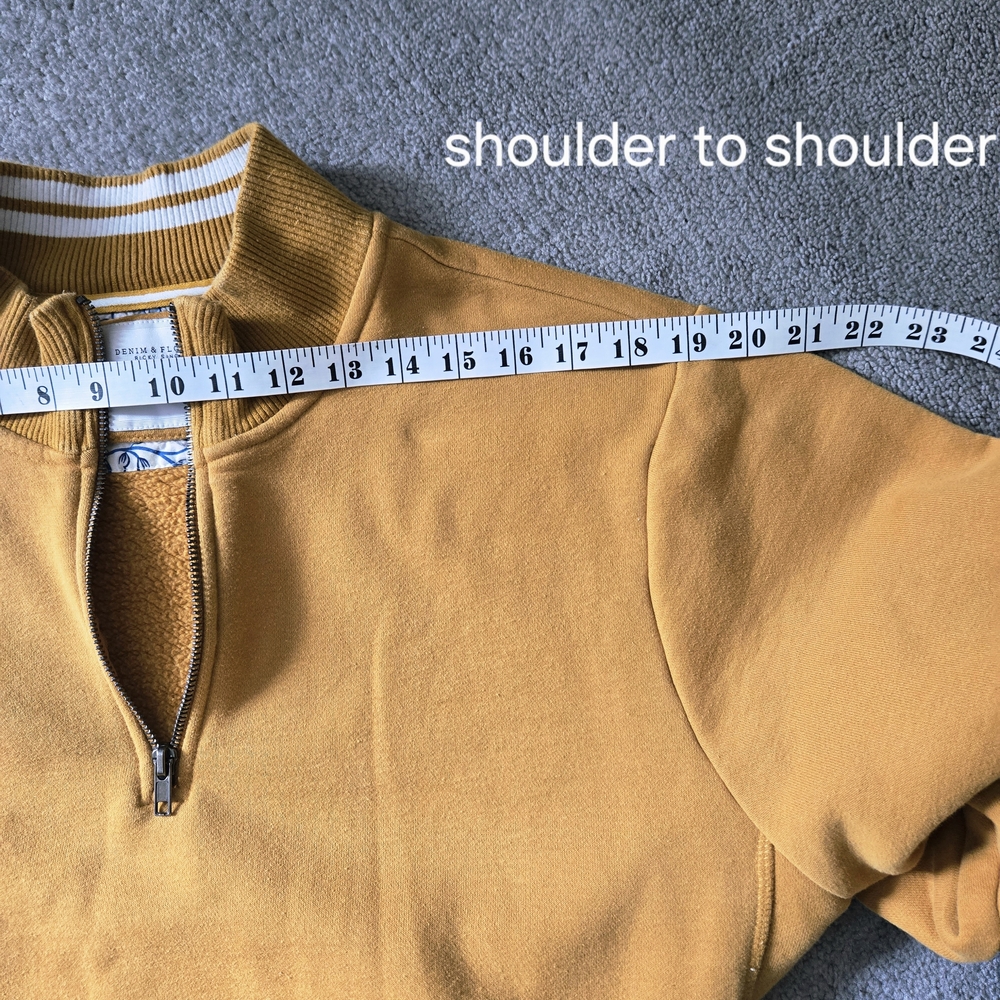 Denim & Flower Men's Half-Zip Sweater - Mustard Gold US L - Picture 3 of 14